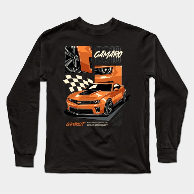 Retro Camaro 2010 Long Sleeve T-Shirt by Harrisaputra